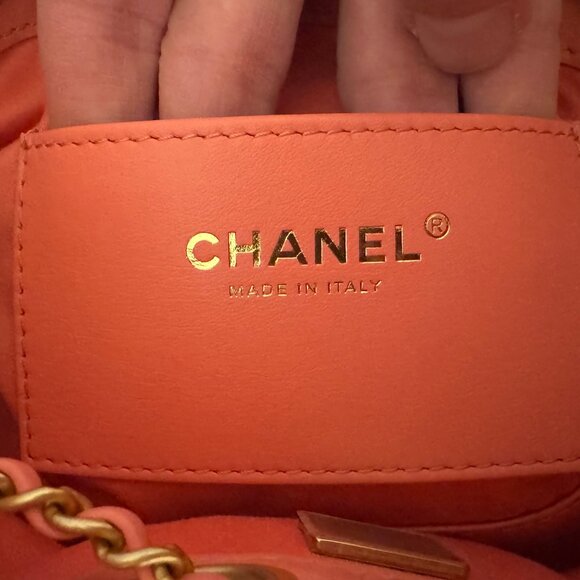 Authentic Chanel Mini 25 Coral Suede Brand New in Box - Picture 13 of 13